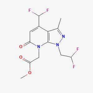 Methyl 2-(1-(2,2-difluoroethyl)-4-(difluoromethyl)-3-methyl-6-oxo-1H-pyrazolo[3,4-b]pyridin-7(6H)-yl)acetate