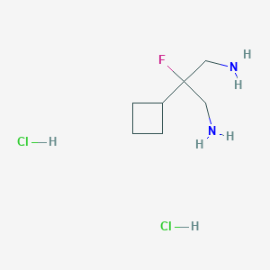 molecular formula C7H17Cl2FN2 B1492281 2-Cyclobutyl-2-fluoropropane-1,3-diamine dihydrochloride CAS No. 2098006-88-1