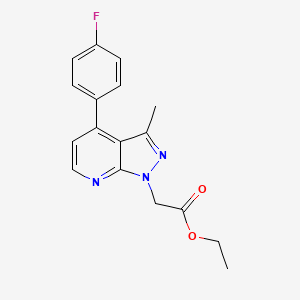 Ethyl 2-(4-(4-fluorophenyl)-3-methyl-1H-pyrazolo[3,4-b]pyridin-1-yl)acetate