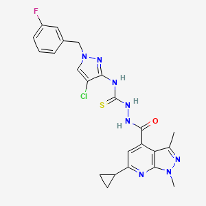 N-[4-chloro-1-(3-fluorobenzyl)-1H-pyrazol-3-yl]-2-[(6-cyclopropyl-1,3-dimethyl-1H-pyrazolo[3,4-b]pyridin-4-yl)carbonyl]hydrazinecarbothioamide