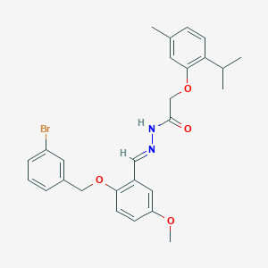 N'-[(E)-{2-[(3-bromobenzyl)oxy]-5-methoxyphenyl}methylidene]-2-[5-methyl-2-(propan-2-yl)phenoxy]acetohydrazide