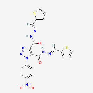 1-(4-nitrophenyl)-N'~4~,N'~5~-bis[(E)-thiophen-2-ylmethylidene]-1H-1,2,3-triazole-4,5-dicarbohydrazide