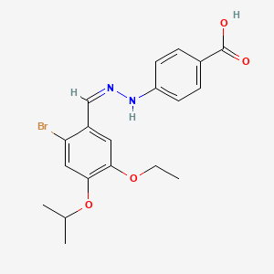 4-{(2Z)-2-[2-bromo-5-ethoxy-4-(propan-2-yloxy)benzylidene]hydrazinyl}benzoic acid