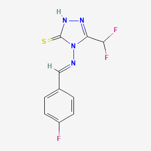 molecular formula C10H7F3N4S B14922876 5-(difluoromethyl)-4-{[(E)-(4-fluorophenyl)methylidene]amino}-4H-1,2,4-triazole-3-thiol 