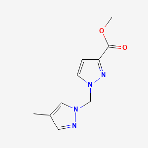 molecular formula C10H12N4O2 B14922884 methyl 1-[(4-methyl-1H-pyrazol-1-yl)methyl]-1H-pyrazole-3-carboxylate 