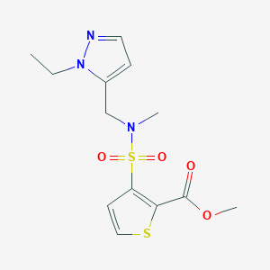 molecular formula C13H17N3O4S2 B14922890 methyl 3-{[(1-ethyl-1H-pyrazol-5-yl)methyl](methyl)sulfamoyl}thiophene-2-carboxylate 