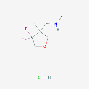 molecular formula C7H14ClF2NO B1492290 [(4,4-Difluoro-3-methyloxolan-3-yl)methyl](methyl)amine hydrochloride CAS No. 2098145-87-8