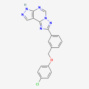 molecular formula C19H13ClN6O B14922907 2-{3-[(4-chlorophenoxy)methyl]phenyl}-7H-pyrazolo[4,3-e][1,2,4]triazolo[1,5-c]pyrimidine 