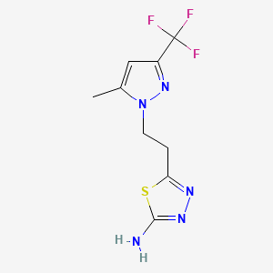 5-{2-[5-Methyl-3-(trifluoromethyl)-1H-pyrazol-1-yl]ethyl}-1,3,4-thiadiazol-2-amine