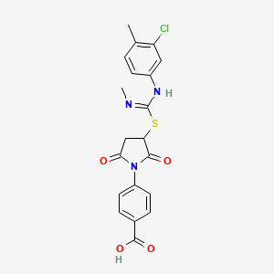 4-(3-{[N'-(3-chloro-4-methylphenyl)-N-methylcarbamimidoyl]sulfanyl}-2,5-dioxopyrrolidin-1-yl)benzoic acid