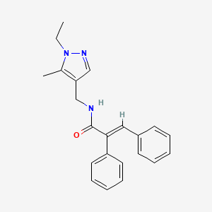 (2E)-N-[(1-ethyl-5-methyl-1H-pyrazol-4-yl)methyl]-2,3-diphenylprop-2-enamide