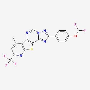 4-[4-(difluoromethoxy)phenyl]-11-methyl-13-(trifluoromethyl)-16-thia-3,5,6,8,14-pentazatetracyclo[7.7.0.02,6.010,15]hexadeca-1(9),2,4,7,10(15),11,13-heptaene