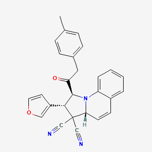 (1S,2R,3aR)-2-(furan-3-yl)-1-[(4-methylphenyl)acetyl]-1,2-dihydropyrrolo[1,2-a]quinoline-3,3(3aH)-dicarbonitrile