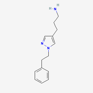 molecular formula C14H19N3 B1492298 3-[1-(2-phenylethyl)-1H-pyrazol-4-yl]propan-1-amine CAS No. 2098028-71-6