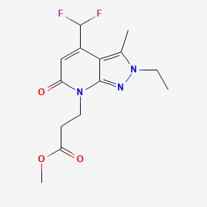 Methyl 3-(4-(difluoromethyl)-2-ethyl-3-methyl-6-oxo-2H-pyrazolo[3,4-b]pyridin-7(6H)-yl)propanoate