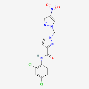 N-(2,4-dichlorophenyl)-1-[(4-nitro-1H-pyrazol-1-yl)methyl]-1H-pyrazole-3-carboxamide