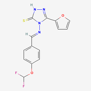 4-({(E)-[4-(difluoromethoxy)phenyl]methylidene}amino)-5-(furan-2-yl)-4H-1,2,4-triazole-3-thiol