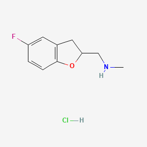 molecular formula C10H13ClFNO B1492303 [(5-Fluoro-2,3-dihydro-1-benzofuran-2-yl)methyl](methyl)amine hydrochloride CAS No. 2098015-76-8