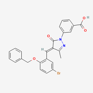 3-{(4E)-4-[2-(benzyloxy)-5-bromobenzylidene]-3-methyl-5-oxo-4,5-dihydro-1H-pyrazol-1-yl}benzoic acid