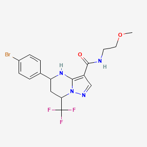 molecular formula C17H18BrF3N4O2 B14923067 5-(4-bromophenyl)-N-(2-methoxyethyl)-7-(trifluoromethyl)-4,5,6,7-tetrahydropyrazolo[1,5-a]pyrimidine-3-carboxamide 