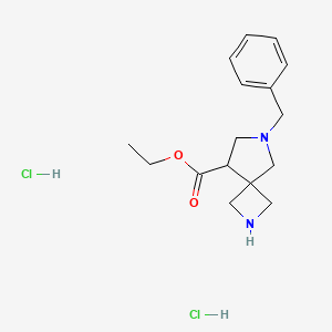 molecular formula C16H24Cl2N2O2 B1492307 Ethyl 6-benzyl-2,6-diazaspiro[3.4]octane-8-carboxylate dihydrochloride CAS No. 2098019-11-3