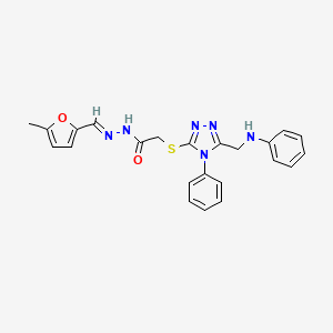 molecular formula C23H22N6O2S B14923078 N'-[(E)-(5-methylfuran-2-yl)methylidene]-2-({4-phenyl-5-[(phenylamino)methyl]-4H-1,2,4-triazol-3-yl}sulfanyl)acetohydrazide 