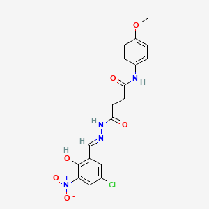 4-(2-{5-chloro-2-hydroxy-3-nitrobenzylidene}hydrazino)-N-(4-methoxyphenyl)-4-oxobutanamide