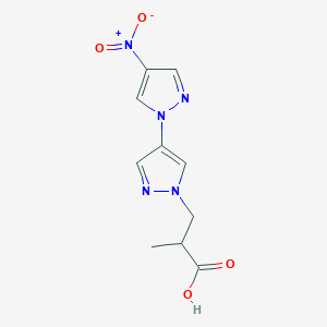 molecular formula C10H11N5O4 B14923106 2-Methyl-3-(4-nitro-1'H-1,4'-bipyrazol-1'-yl)propanoic acid 