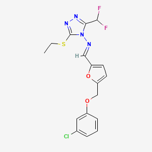 N-[(E)-{5-[(3-chlorophenoxy)methyl]furan-2-yl}methylidene]-3-(difluoromethyl)-5-(ethylsulfanyl)-4H-1,2,4-triazol-4-amine