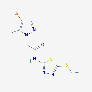 2-(4-bromo-5-methyl-1H-pyrazol-1-yl)-N-[5-(ethylsulfanyl)-1,3,4-thiadiazol-2-yl]acetamide