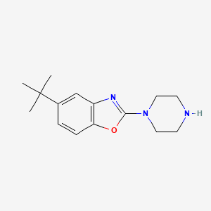 molecular formula C15H21N3O B14923136 5-Tert-butyl-2-piperazin-1-yl-1,3-benzoxazole 