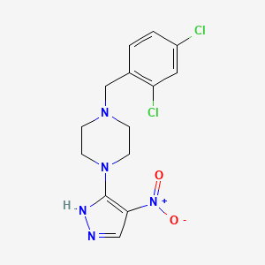 molecular formula C14H15Cl2N5O2 B14923140 1-(2,4-dichlorobenzyl)-4-(4-nitro-1H-pyrazol-5-yl)piperazine 