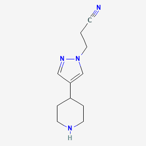 B1492315 3-[4-(piperidin-4-yl)-1H-pyrazol-1-yl]propanenitrile CAS No. 2091299-56-6