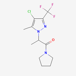 2-[4-chloro-5-methyl-3-(trifluoromethyl)-1H-pyrazol-1-yl]-1-(pyrrolidin-1-yl)propan-1-one