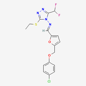 N-[(E)-{5-[(4-chlorophenoxy)methyl]furan-2-yl}methylidene]-3-(difluoromethyl)-5-(ethylsulfanyl)-4H-1,2,4-triazol-4-amine