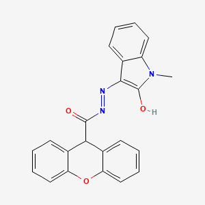 N'-[(3Z)-1-methyl-2-oxo-1,2-dihydro-3H-indol-3-ylidene]-9H-xanthene-9-carbohydrazide