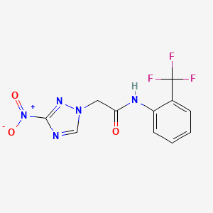 molecular formula C11H8F3N5O3 B14923199 2-(3-nitro-1H-1,2,4-triazol-1-yl)-N-[2-(trifluoromethyl)phenyl]acetamide 