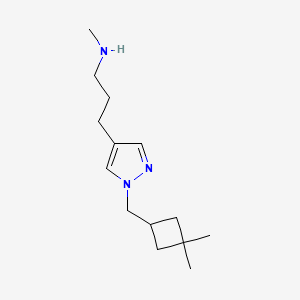 B1492320 (3-{1-[(3,3-dimethylcyclobutyl)methyl]-1H-pyrazol-4-yl}propyl)(methyl)amine CAS No. 2098114-21-5