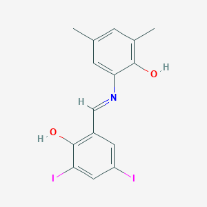 2-{[(E)-(2-hydroxy-3,5-diiodophenyl)methylidene]amino}-4,6-dimethylphenol