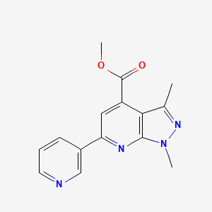 methyl 1,3-dimethyl-6-(pyridin-3-yl)-1H-pyrazolo[3,4-b]pyridine-4-carboxylate