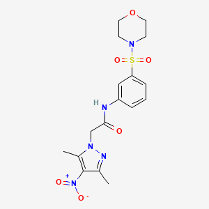 2-(3,5-dimethyl-4-nitro-1H-pyrazol-1-yl)-N-[3-(morpholin-4-ylsulfonyl)phenyl]acetamide