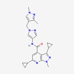 3,6-dicyclopropyl-N-{1-[(1,3-dimethyl-1H-pyrazol-4-yl)methyl]-1H-pyrazol-4-yl}-1-methyl-1H-pyrazolo[3,4-b]pyridine-4-carboxamide