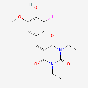 molecular formula C16H17IN2O5 B14923248 1,3-diethyl-5-(4-hydroxy-3-iodo-5-methoxybenzylidene)pyrimidine-2,4,6(1H,3H,5H)-trione 