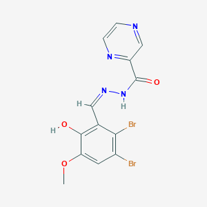 N'-[(Z)-(2,3-dibromo-6-hydroxy-5-methoxyphenyl)methylidene]pyrazine-2-carbohydrazide