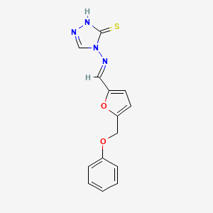 4-({(E)-[5-(phenoxymethyl)furan-2-yl]methylidene}amino)-4H-1,2,4-triazole-3-thiol