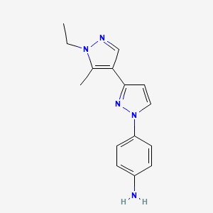 4-(1'-Ethyl-5'-methyl-1H,1'H-[3,4'-bipyrazol]-1-yl)aniline