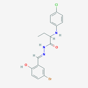 N'-[(E)-(5-bromo-2-hydroxyphenyl)methylidene]-2-[(4-chlorophenyl)amino]butanehydrazide