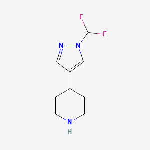 molecular formula C9H13F2N3 B1492343 4-[1-(difluoromethyl)-1H-pyrazol-4-yl]piperidine CAS No. 2090174-97-1