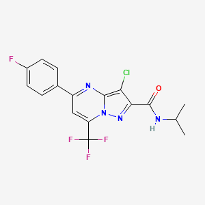 molecular formula C17H13ClF4N4O B14923438 3-chloro-5-(4-fluorophenyl)-N-(propan-2-yl)-7-(trifluoromethyl)pyrazolo[1,5-a]pyrimidine-2-carboxamide 