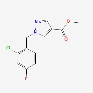 molecular formula C12H10ClFN2O2 B14923469 methyl 1-(2-chloro-4-fluorobenzyl)-1H-pyrazole-4-carboxylate 